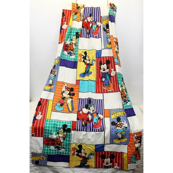 2 VTG 80s 90s "Cool Mickey" Disney Mickey Mouse Curtain Panels HTF Boombox Car - Picture 4 of 9
